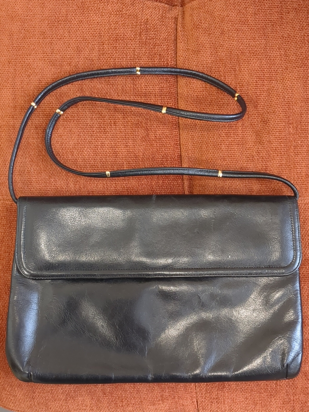 Vintage 80s Morris Moskowitz Genuine Leather Convertible Shoulder Clutch